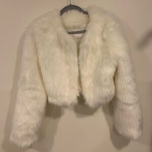 BCBGeneration White Fuzzy Jacket